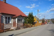 Krynki, wooden buildings in town
