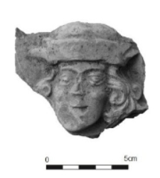 Fragment kafla piecowego z wizerunkiem głowy mężczyzny