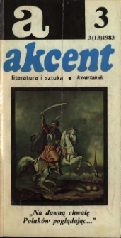 Akcent: literatura i sztuka. Kwartalnik. R. 1983, nr 3 (13)