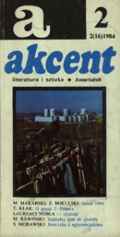Akcent: literatura i sztuka. Kwartalnik. R. 1984, nr 2 (16)