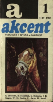 Akcent: literatura i sztuka. Kwartalnik. R. 1985, nr 1 (19)