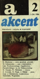 Akcent: literatura i sztuka. Kwartalnik. R. 1986, nr 2 (24)