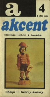 Akcent: literatura i sztuka. Kwartalnik. R. 1986, nr 4 (26)