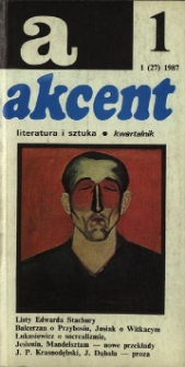 Akcent: literatura i sztuka. Kwartalnik. R. 1987, nr 1 (27)