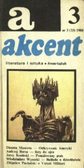 Akcent: literatura i sztuka. Kwartalnik. R. 1988, nr 3 (33)
