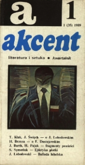 Akcent: literatura i sztuka. Kwartalnik. R. 1989, nr 1 (35)