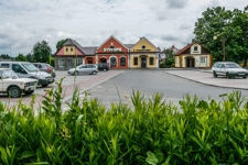 Jewish houses at the 17th September Square in Mir (the market square)