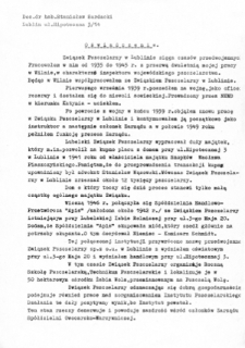 Oświadczenie Stanisława Surdackiego z 1993 roku napisane w celu odzyskania przez Związek Pszczelarzy Spółdzielnia w Lublinie kamienicy przy ulicy Hipotecznej 3