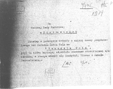 Pismo pracowników Lubelskiej Izby Rolniczej z 1945 roku do Gminnej Rady Narodowej w Piotrowicach o zmianę nazwy dla Ośrodka Żabia Wola na „Pszczela Wola”
