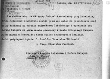 Pismo z dnia 19 sierpnia 1944 roku wystawione przez Resort Rolnictwa i Reform Rolnych PKWN zaświadczające, że Okręgowy Związek Pszczelarzy został powołany do prowadzenia działalności na terenie województwa lubelskiego