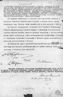 Protokół z lustracji w dniu 31 lipca 1947 roku Instytutu Pszczelarskiego w Lublinie