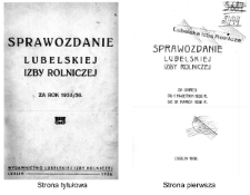 Sprawozdanie Lubelskiej Izby Rolniczej za rok 1935/36