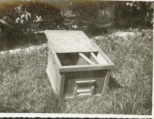 Pasieka Stanisława Jasińskiego na Poczekajce koło Lublina około 1955 roku - dawny typ pojemnika do ramek