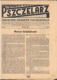 Niemieckie czasopismo &bdquo;Pszczelarz&rdquo; nr 12 z grudnia 1942 roku wydawane na terenie Generalnej Guberni
