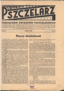 Niemieckie czasopismo „Pszczelarz” nr 12 z grudnia 1942 roku wydawane na terenie Generalnej Guberni