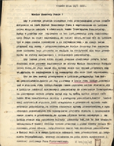 Pismo od DIS z Krakowa do Stanisława Jasińskiego z 12 stycznia 1925 roku dotyczące zasad organizacji okręgowego towarzystwa pszczelniczego