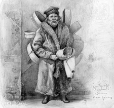 Sitarz obładowany sitami - rysunek na podstawie zaginionego obrazu F. Kostrzewskiego