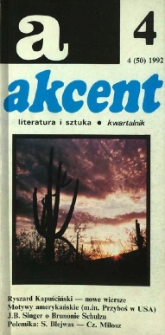 Akcent: literatura i sztuka. Kwartalnik. R. 1992, nr 4 (50)