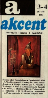 Akcent: literatura i sztuka. Kwartalnik. R. 1994, nr 3-4 (57-58)