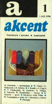 Akcent: literatura i sztuka. Kwartalnik. R. 1996, nr 1 (63)