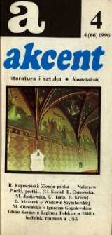 Akcent: literatura i sztuka. Kwartalnik. R. 1996, nr 4 (66)