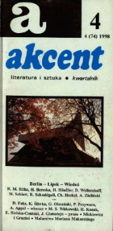 Akcent: literatura i sztuka. Kwartalnik. R. 1998, nr 4 (74)