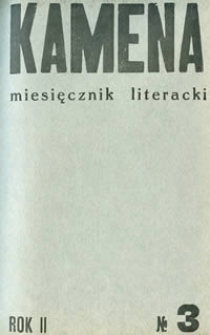 Kamena : miesięcznik literacki Nr 3 (13), R. II (1934)