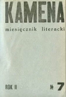 Kamena : miesięcznik literacki Nr 7 (17), R. II (1935)
