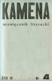 Kamena : miesięcznik literacki Nr 4 (24), R. III (1935)
