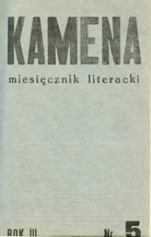 Kamena : miesięcznik literacki Nr 5 (25), R. III (1936)