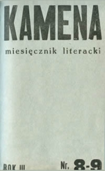 Kamena : miesięcznik literacki Nr 8-9 (28-29), R. III (1936)