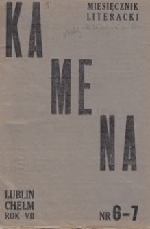 Kamena : miesięcznik literacki Nr 6-7 (66-67), R. VII (1946)