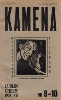 Kamena : miesięcznik literacki Nr 8-10 (68-70), R. VII (1946)
