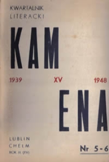 Kamena : kwartalnik literacki Nr 4-6 (78-80), R. IX (XV) (1948)