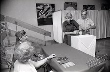 At the voting booth in one of the municipal voting committees in Lublin