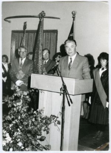 Czesław Tarkowski podczas wystąpienia w Akademii Rolniczej w Lublinie