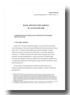 Życie artystyczne Lublina w latach 1939-1960