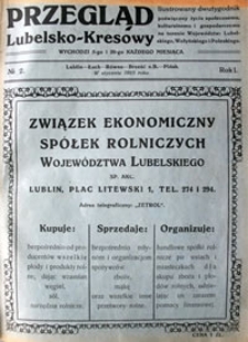 Przegląd Lubelsko-Kresowy : ilustrowany dwutygodnik poświęcony życiu społecznemu, kulturalnemu i gospodarczemu na terenie wojew&oacute;dztw: lubelskiego, wołyńskiego i poleskiego, R. 1, nr 2