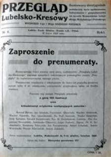 Przegląd Lubelsko-Kresowy : ilustrowany dwutygodnik poświęcony życiu społecznemu, kulturalnemu i gospodarczemu na terenie wojew&oacute;dztw: lubelskiego, wołyńskiego i poleskiego, R. 1, nr 4