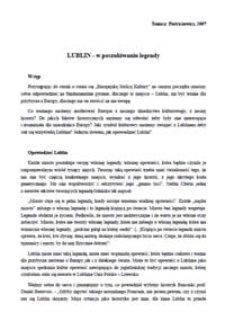 LUBLIN - w poszukiwaniu legendy