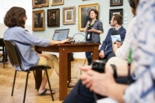 Jackie Schwarz podczas prezentacji polsko-belgijskiego projektu genealogicznego Lublin-Antwerpia