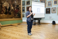 Jackie Schwarz podczas prezentacji polsko-belgijskiego projektu genealogicznego Lublin-Antwerpia