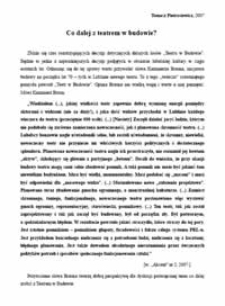 Co dalej z Teatrem w Budowie?