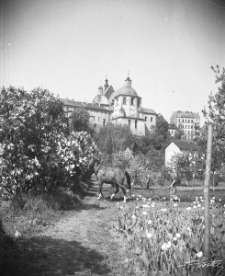 Widok na zabudowania klasztoru oo. Dominikan&oacute;w od strony ul. Podwale