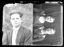 Portrait of a man and portrait of two women