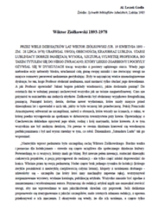 Wiktor Zi&oacute;łkowski 1893-1978