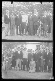 Dwie fotografie przedstawiające grupę ludzi